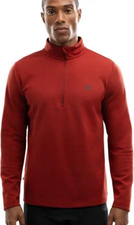 Herren Fitness trainings-sweatshirt halblanger reißverschluss Torch Rot