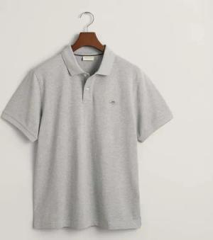 Herren Gant Besticktes Archive Shield Polo-Shirt in Grau