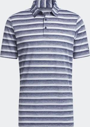 Herren Golf Poloshirt - ADIDAS blau/weiß gestreift