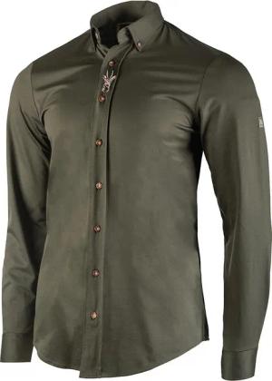 Herren-Jagdhemd Tagart Koziołek Green SLIM Baumwolle mit Stickerei