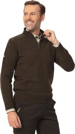 Herren Jagdpullover Tagart Thorn 2 mit Wolle, Wildledereinsätzen und Stehkragen