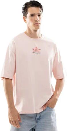 Herren Lifestyle kurzärmliges t-shirt biobaumwolle Naiad Pink Rosa