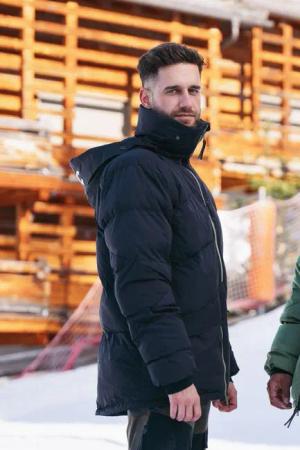 Herren-Pufferjacke Schwarz