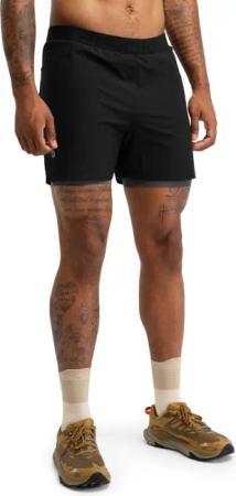 Herren Wandern 2in1-trailrunning-shorts Overland Black Schwarz
