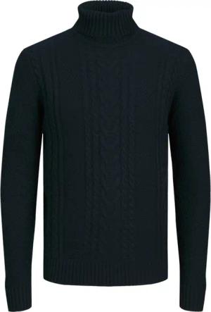 Herrenpulli der Marke Jack & Jones. Der Pullover ist aus hochwertiger Baumwolle und Polyester gefertigt. Die feine Mischung dieser Materialien sorgt für einen herrlich warmen Tragekomfort.  Marke: Jack & JonesModellname: Craig Knit Roll NeckKategorie: Her