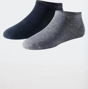 Herrensneaker-Socken 2er-Pack Organic Cotton nachtblau/grau meliert - 95/5 39/42