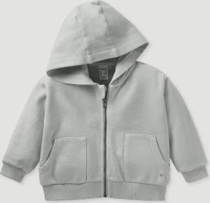 hessnatur Baby Sweatshirt Jacke GARMENT DYE aus Bio-Baumwolle - grau - Größe 98/104