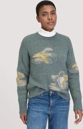 hessnatur Damen Strick Pullover Relaxed aus Alpaka mit Baumwolle - grün - Größe XS