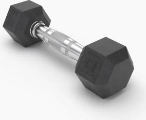 Hexagon Gummi- Kurzhantel (einzeln) - 15 kg