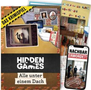Hidden Games Tatort Spiel Alle unter einem Dach, Familienspiel, Gesellschaftsspiel, Detektivspiel, Made in Germany