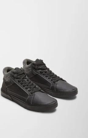 High Sneaker im Materialmix