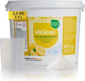 HiGloss WC Zauberpulver für eine saubere Toilette WC-Reiniger (1-St. 2,5kg Schmutzfinder-Technologie, WC Schaum extra stark geg. Urinstein & Kalk)