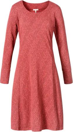 Himalaya Clothing Jerseykleid Feines Kleid Damen langarm mit Jacquard-Muster aus Bio-Baumwolle Midikleid mit hohem Tragekomfort und edler Haptik