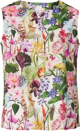 Himalaya Clothing Shirttop Ärmellose Bluse aus zart fallender Viskose mit floralem Alloverprint Elegante Bluse Damen Atmungsaktive Viskose Bluse