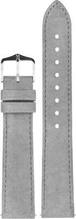 Hirsch 03433130-2-20 Lederarmband für Uhren Osiris Nubuk M 20 mm Grau
