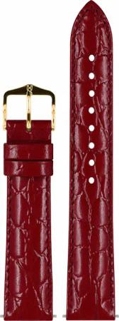 Hirsch 12302860-1-18 Lederband für Uhren Crocograin M 18 mm Weinrot