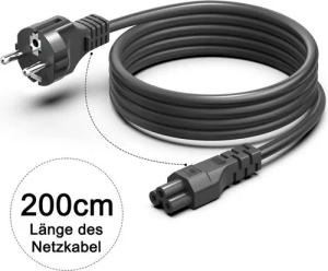 HKY Euro Netzkabel 2M für Notebook, 3-polig Kleeblatt Micky Maus Laptop-Kabel, Laptop- und Desktop-Computeradapter, TFT-LCD-Monitore