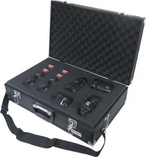 HMF 14521-02 Alu Fotokoffer, Waffenkoffer mit Rasterschaumstoff, 56,5 x 36 x 16 cm, Schwarz