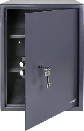 HMF Möbeltresor Robuster Tresor aus Stahl, Schließfach mit Doppelbartschloss, 35 x 50 x 31 cm, anthrazit