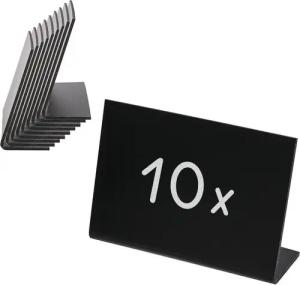 HMF Standtafel Tischaufsteller Kreidetafel, L-Aufsteller, 10 x 7 cm, (10-tlg), DIY Deko Kreidetafeln für den Tisch, Schwarz