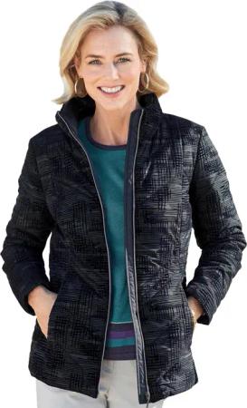 Hochwertige Steppjacke mit modischem Druck - marine - Gr. 20 von Goldner Fashion