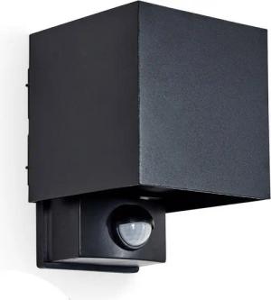 hofstein Außen-Wandleuchte Außenwandlampe m. Bewegungsmelder aus Metall/Kunststoff, Schwarz/Klar, moderne Leuchte mit Up&Down-Lichteffekt für Garten/Terrasse/Hof, IP54