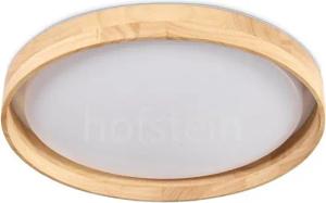 hofstein Deckenleuchte Deckenlampe aus Holz/Metall/Kunststoff in Natur/Weiß, LED wechselbar, 3000 Kelvin, im skandinavisch/modernen Design mit rundem Schirm (40cm), 1-flammig