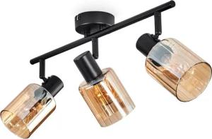 hofstein Deckenleuchte Deckenlampe aus Metall/Glas in Schwarz, ohne Leuchtmittel, Leuchte mit Glasschirmen (8 cm), 3 x E14, ohne Leuchtmittel