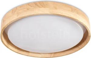 hofstein Deckenleuchte dimmbare Deckenleuchte aus Holz/Metall/Kunststoff in Natur/Weiß, LED wechselbar, 2700-6500 Kelvin, dimmbar m. Fernbedienung, (30,5cm), auch für Badezimmer, IP44