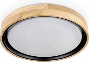 hofstein Deckenleuchte dimmbare Deckenleuchte aus Holz/Metall/Kunststoff in Natur/Weiß, LED wechselbar, 2700-6500 Kelvin, dimmbar über Fernbedienung, LED, (30cm), auch für Badezimmer, IP44