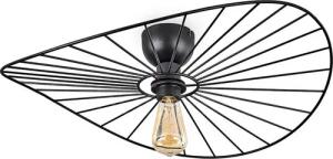 hofstein Deckenleuchte moderne Deckenlampe aus Metall in Schwarz, ohne Leuchtmittel, mit Gitterschirm und Lichteffekt, Ø60cm, 1x E27, ohne Leuchtmittel