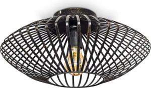 hofstein Deckenleuchte »Pieris« Deckenlampe aus Metall in Schwarz/Gold, ohne Leuchtmittel, E27, Leuchte m. Gitter u. Lichteffekt an der Decke