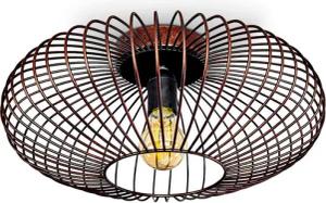 hofstein Deckenleuchte »Pieris« Deckenlampe aus Metall in Schwarz/Kupfer, ohne Leuchtmittel, 1xE27, Leuchte im Retro/Vintage Design m. Gitter u. Lichteffekt