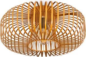 hofstein Deckenleuchte runde Deckenlampe aus Metall in Ockerfarben, ohne Leuchtmittel, Retro-Leuchte mit Lichteffekt durch Gitter-Optik, Ø 40cm, E27-Fassung.