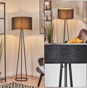 hofstein Stehlampe Stehlampe aus Metall im modernen Design mit Schirm aus Stoff, ohne Leuchtmittel, Stehleuchte mit Schirm aus Stoff und Fußschalter, Ø 50 cm, 152 cm, E27