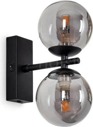 hofstein Wandleuchte »Garaguso« moderne Wandlampe aus Metall/Glas in Schwarz/Rauchfarben, ohne Leuchtmittel, Wandspot im Modernen Design, An-/Ausschalter am Gehäuse, 2xG9