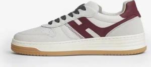 Hogan Low-Top Sneaker - Basket Leather Cream H Bordeaux - Gr. 8_5 - in Weiß - für Damen
