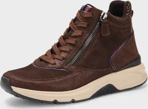 Hohe Sneaker mit Reißverschluss - braun - Gr. 7,5 von Goldner Fashion