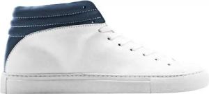 hoher Sneaker aus Leder  "nat-2 Sleek white navy" in weiß und blau