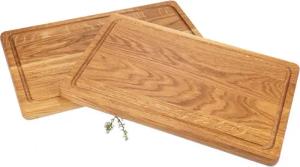 Holz Frank Schneidebrett Schneidebrett mit Saftrille aus Eiche geölt - 40 x 25 x 2 cm, Holz, (1-St)