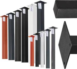 HOLZBRINK Tischbein Tischbein Eckig, Quadratrohr 40x40 mm, Höhe 43 cm, Tiefschwarz 1 St, Tischkufen Industriestahl pulverbeschichtet