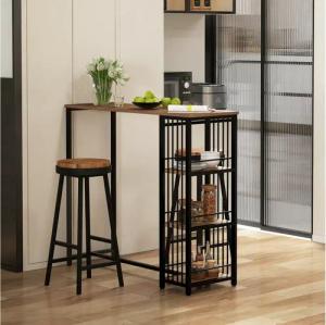 HOMCOM Bartisch Küchentisch, Tisch für 2 Personen (Tresentisch, 1-St., Stehtisch), Küche, Braun, 120 x 40 x 105 cm