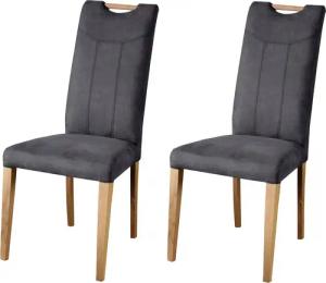 Home affaire Esszimmerstuhl Roberta Polsterstuhl, Gestell Eiche massiv (Set, 2 St), Bezug aus strapazierfähiger Microfaser
