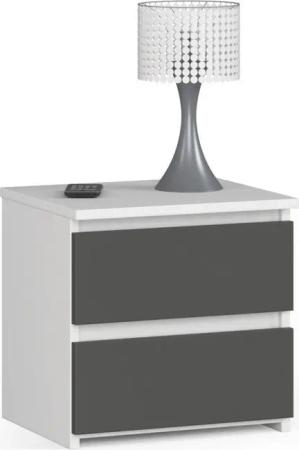 Home Collective Kommode 40 cm breit Holz Highboard Sideboard für Flur Schlafzimmer Wohnzimmer (Mehrzweckschrank Schrank schmal Kommode Schlafzimmer mit Schubladen), mit zwei Schublade 40 cm hoch viel Stauraum, weiß grau