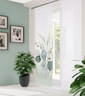 HOME in green Schiebegardine 84096 ABANIO Schiebegardine rec. Polyester, 245x60 cm, halbtransparent (2 St), Polyester (recycelt) Polyester