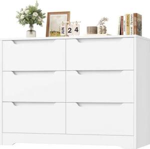 HOMECHO Kommode, Sideboard mit 6 Schubladen, Mehrzweckschrank aus Holz