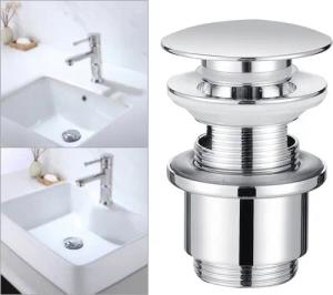 HOMELIVE Ablaufgarnitur Universal Ablaufgarnitur Pop-Up Ventil 1 1/4 Zoll (mit Überlauf, 1-St) Abflussgarnitur für Waschtisch/Waschbecken,Messing