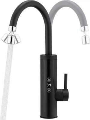 HOMELODY Küchenarmatur mit Durchlauferhitzer, Wasserhahn 360° drehbar,3-Stufen Touchregelung spültischarmatur küche,Elektrische Durchlauferhitzer,Schwarz