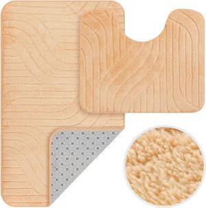 HOMELUX Badematte Badgarnitur 2-teilig mit Ausschnitt, weich & rutschfest, 2BL58, Größe: 50x80cm+40x50cm