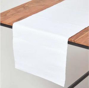 Homescapes Tischläufer Tischläufer weiß – 44 x 178 cm, 100% Baumwolle